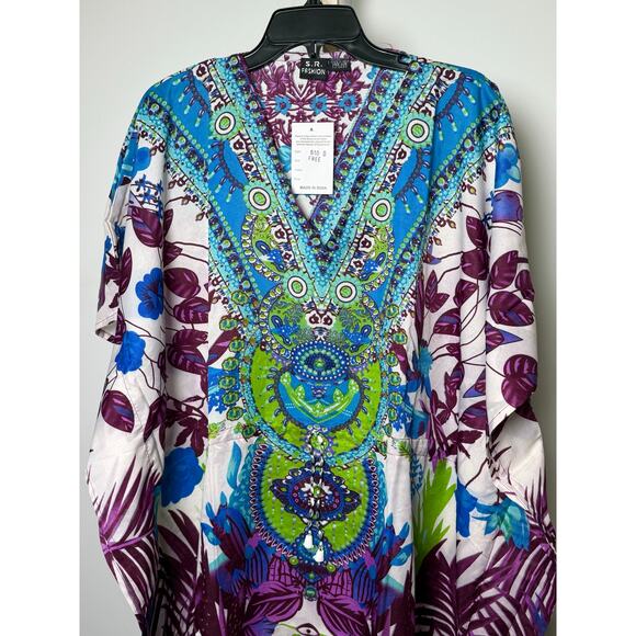 Kaftan Dresses for Women Beach Coverups, One Size Kaftans for Loungewear - Picture 3 of 4